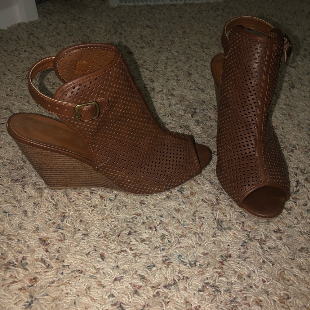 Brown bootie wedges